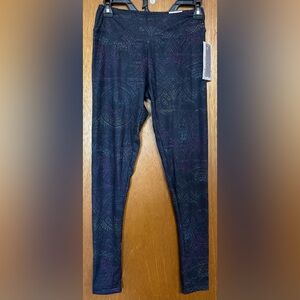 Balance Collection Black and Purple Patterned Leggings